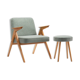 Type 300-177 bunny armchair with footrest