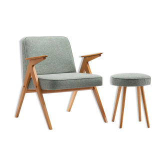 Type 300-177 bunny armchair with footrest