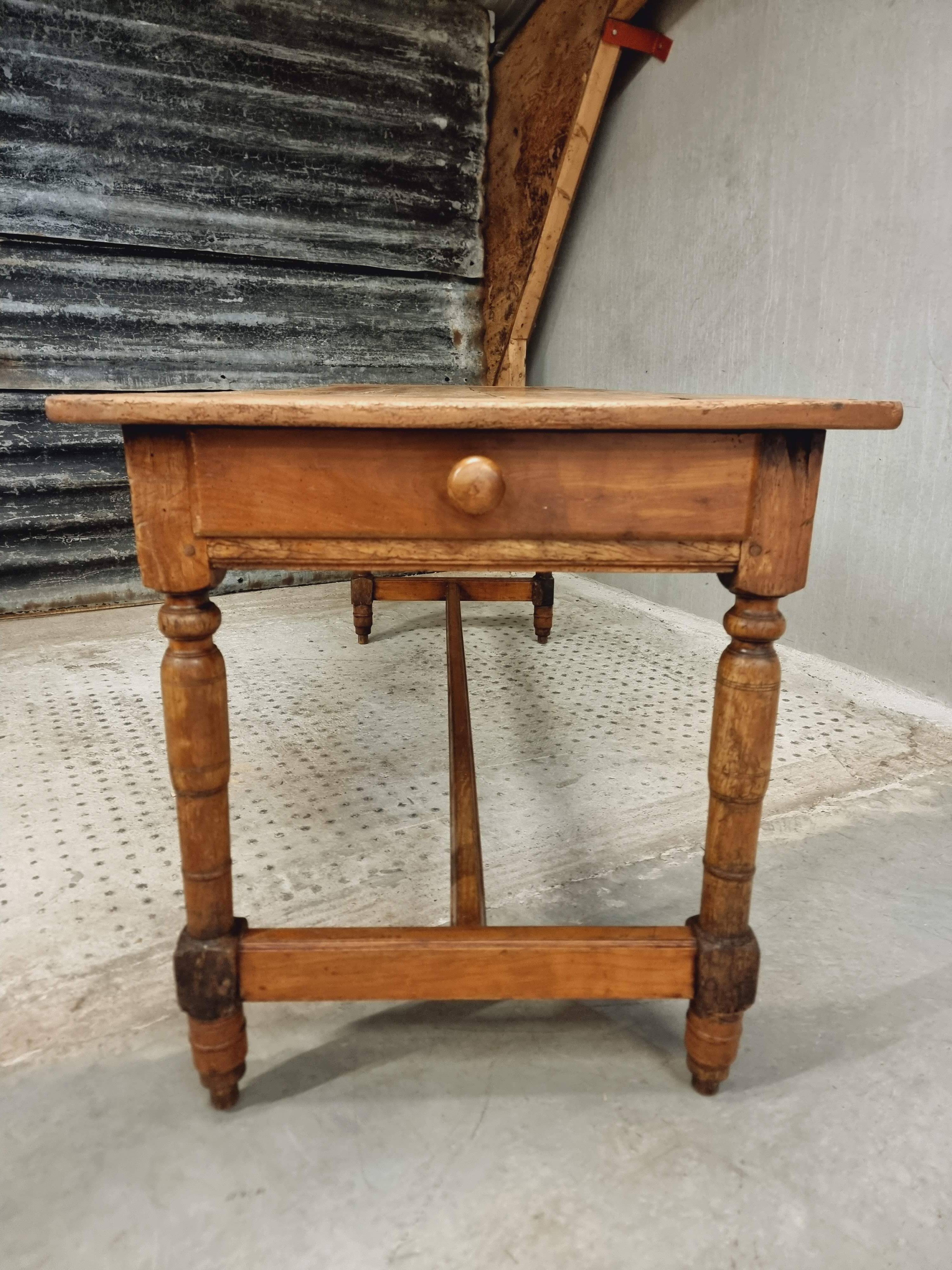 Antique French table farm dining table 19th century 73 x 201 cm