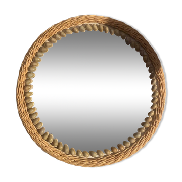Miroir en rotin