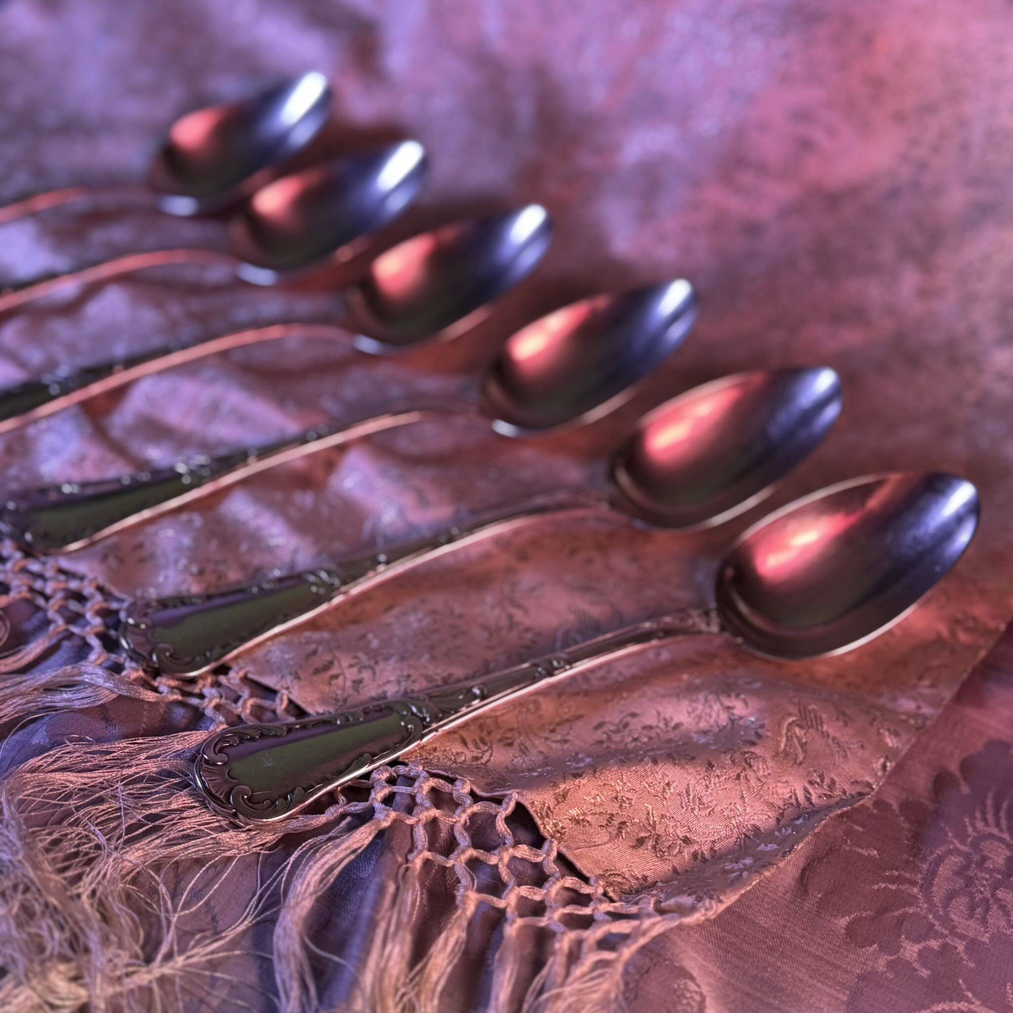 Christofle Chrysanthemum | Set of 6 Spoons | Art Nouveau