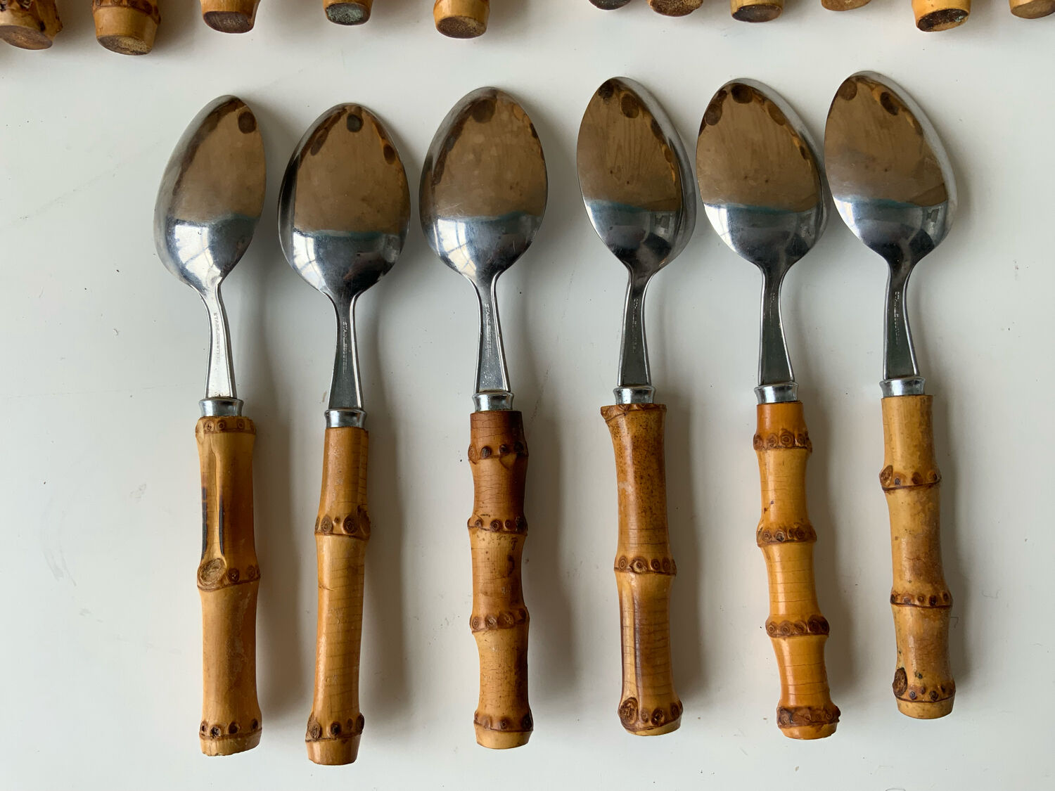 Vintage bamboo cutlery set