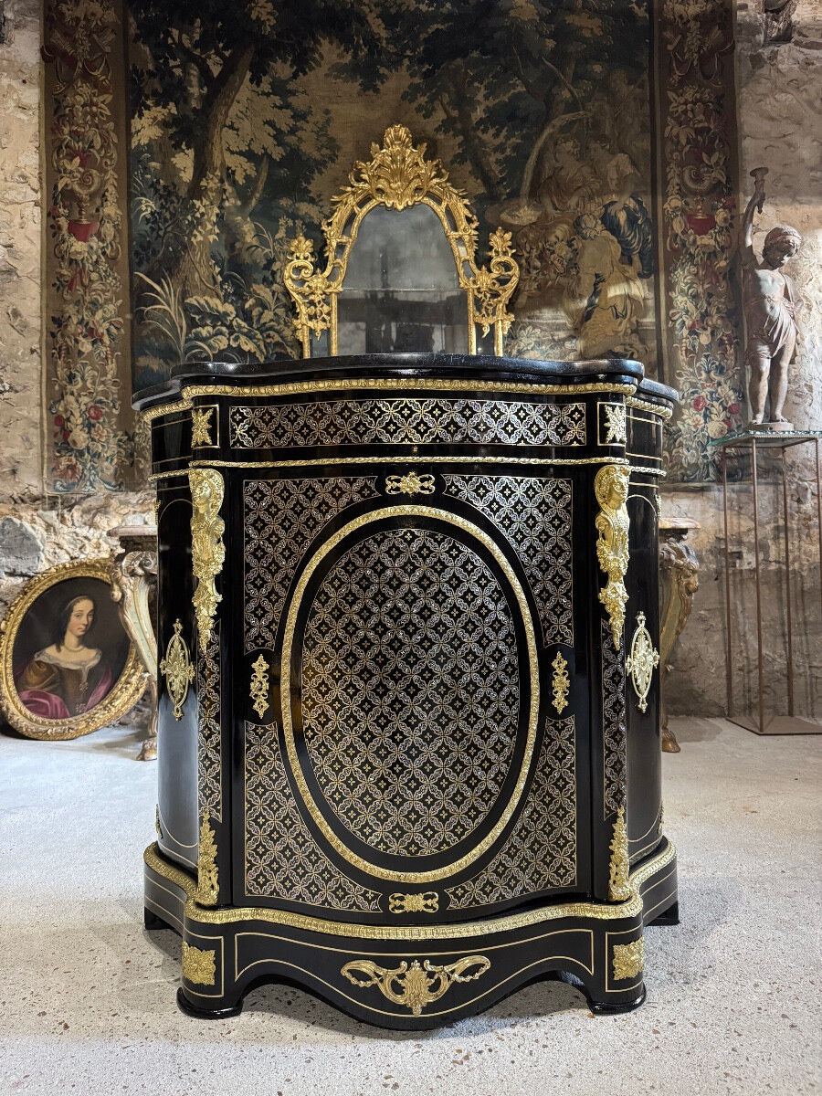 Boulle marquetry support furniture "net" from the Napoleonic III period