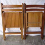 Chaises de jardin pliantes en bois verni