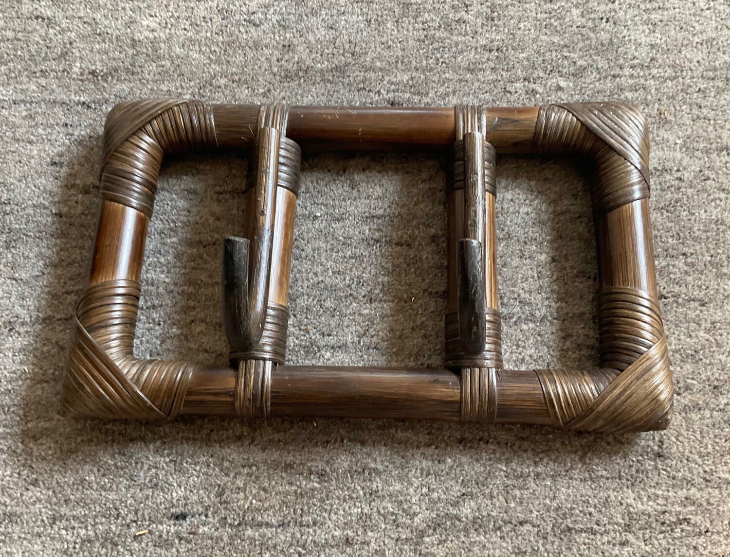 Vintage rattan coat rack 70s