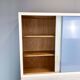 Kitchen cabinets, pastel blue and light gray, vintage from the 60s