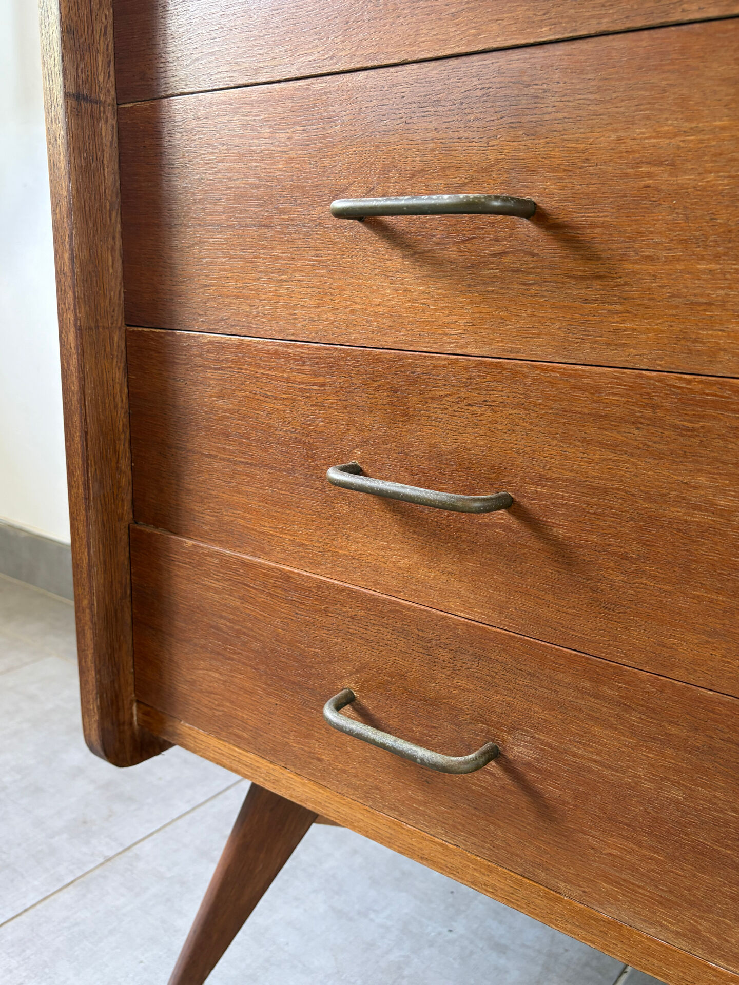 Vintage oak commode from the 1960s.