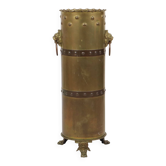 Unique XL Artillery Shell Umbrella Stand – WWI Trench Art (1915) – Lion Hea