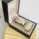 Art Nouveau silver-plated napkin holder with hallmark + case
