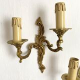 Paire d'appliques en laiton style rocaille