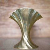 Vintage flared brass vase, sculptural vase, brutalist vase, fan vase, made in Germany