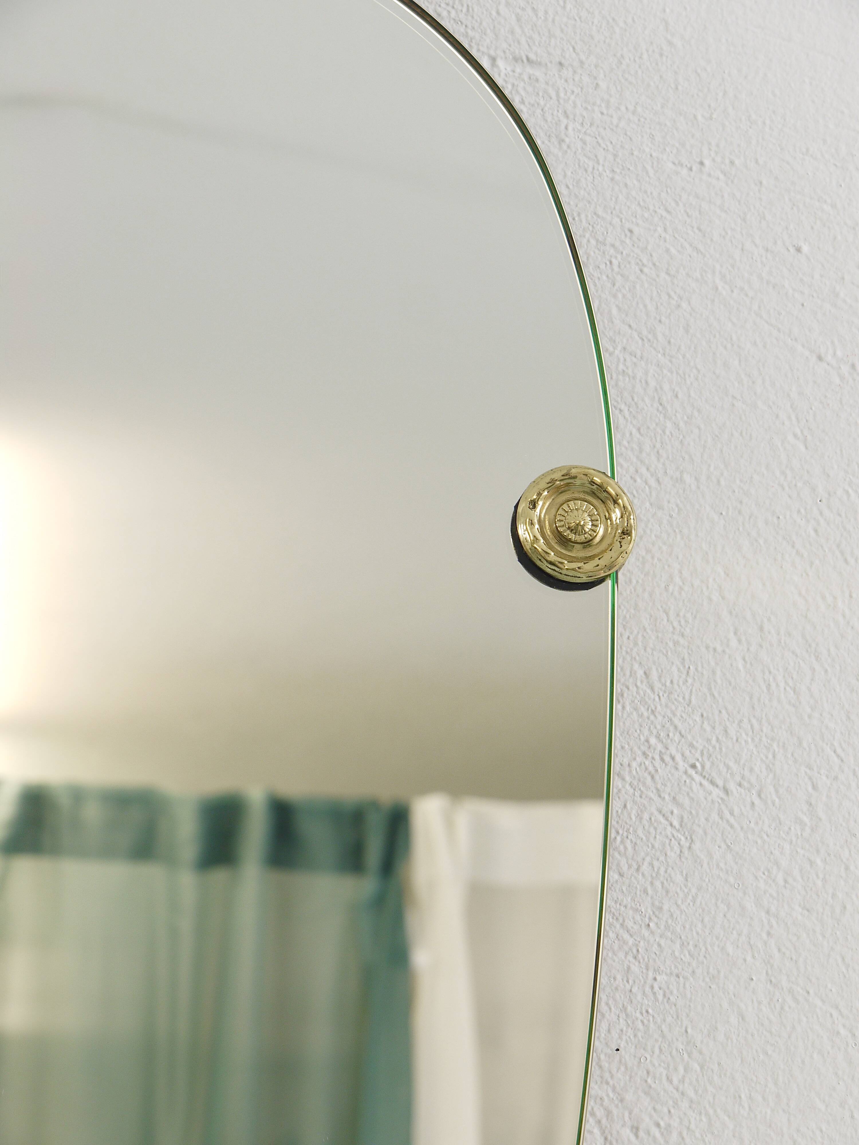 Scultpural Brass Hand Mid-Century Wall Mirror, Italy, 1950s