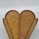 Pair of vintage "tulip" wall lights in rattan and canework