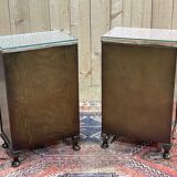 Pair of English oak bedside tables from the 1950s
