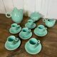 Celadon green coffee service