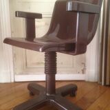 Brown Chair in metal and plastic by Ettore Sottsass for Olivetti Synthesis
