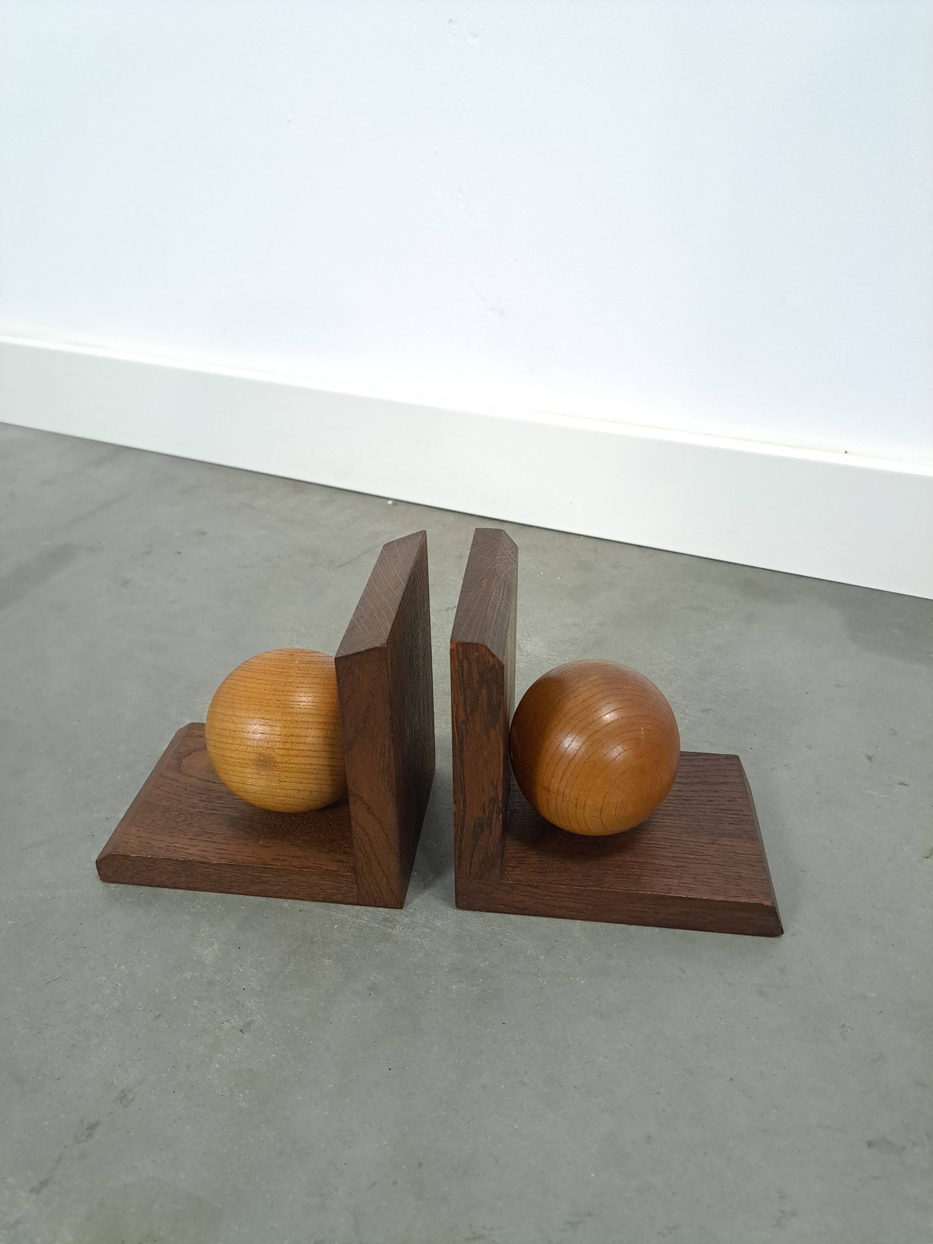 Vintage vieux houten boekensteun