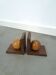 Vintage oude houten boekensteun