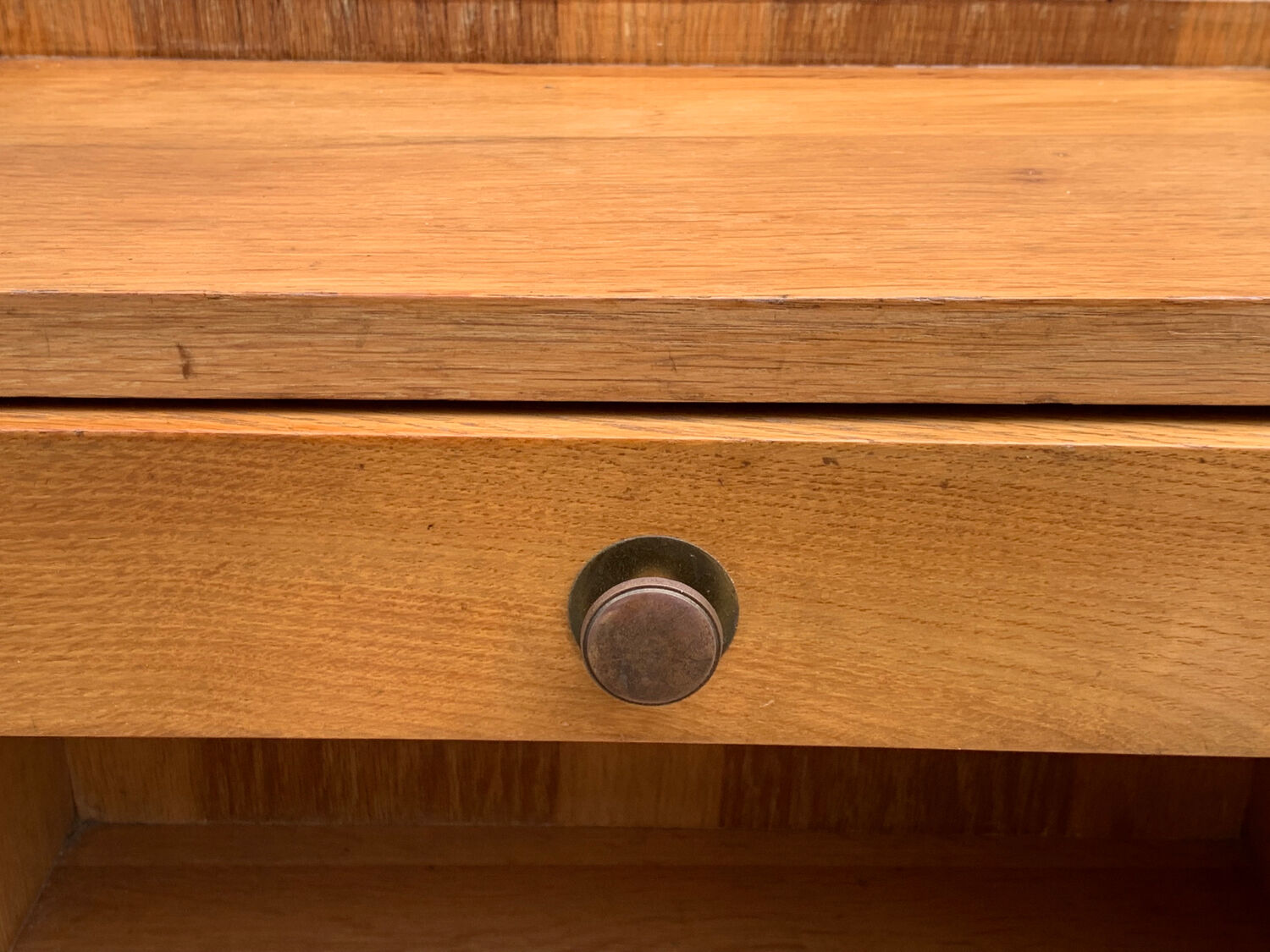 Pair of bedside feet compass solid oak vintage 1950