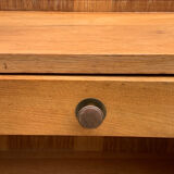 Pair of bedside feet compass solid oak vintage 1950