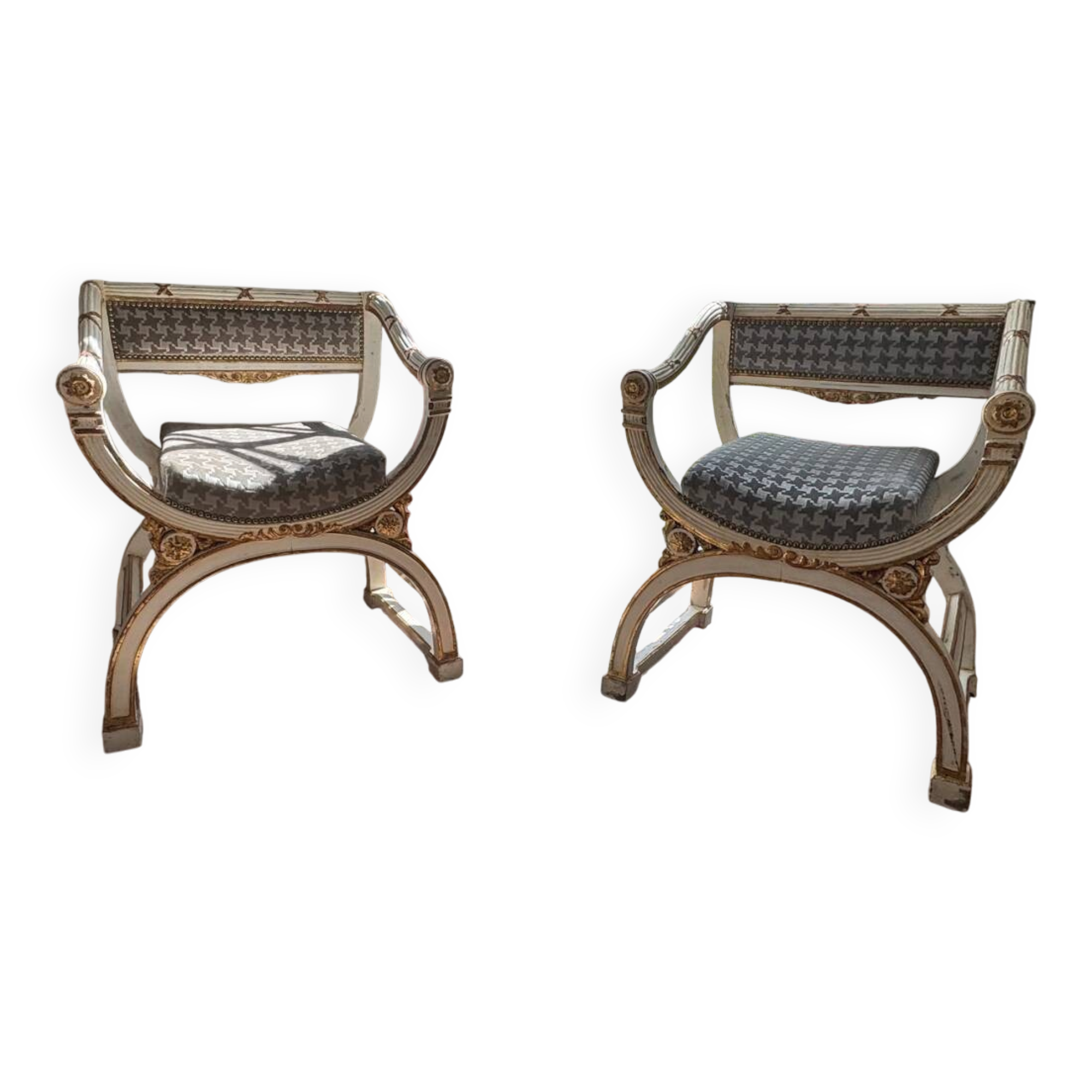 Pair of Curule armchairs