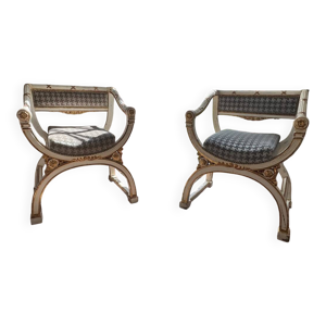 Paire de fauteuils Curules