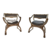 Paire de fauteuils Curules
