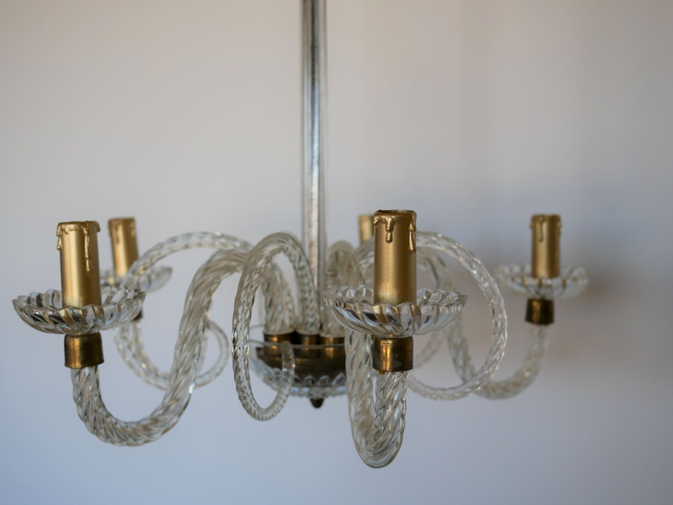 Vintage glass chandelier