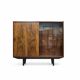 Renovated walnut display cabinet Violetta, 1960s, mid-century