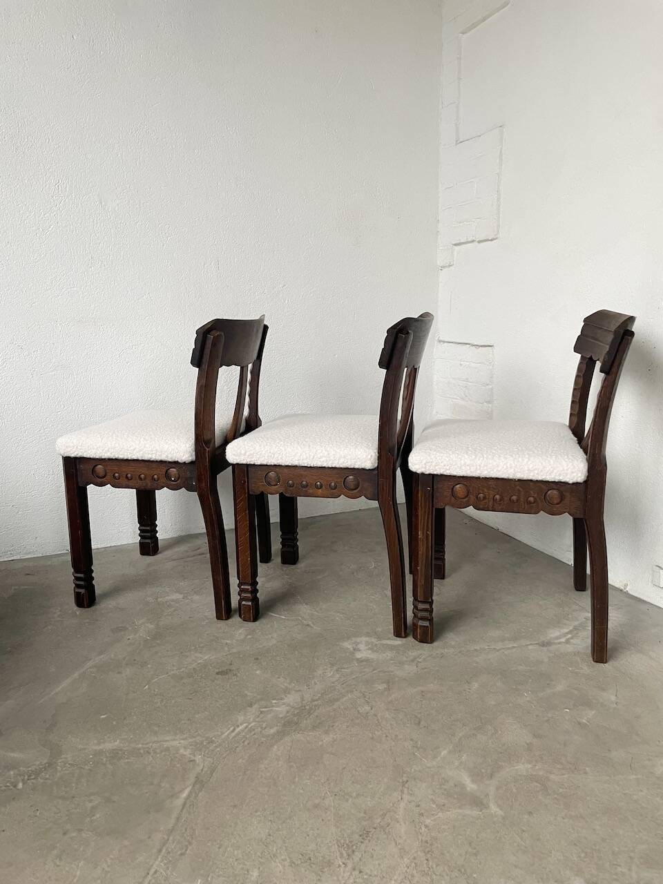 Set of 6 brutalist chairs from the 1940s