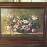 Bouquet flowers composition on canvas 91x71