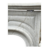 Imposing louis xv style fireplace in white carrara marble circa 1880