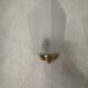 Pair of Art Deco wall sconces in frosted glass & brass