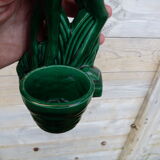 Vintage statue 50/60 Biche Lemanceau St Clément dark green ceramic