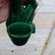 Vintage statue 50/60 Biche Lemanceau St Clément dark green ceramic