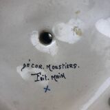 Hand-painted Moustiers porcelain candle holder