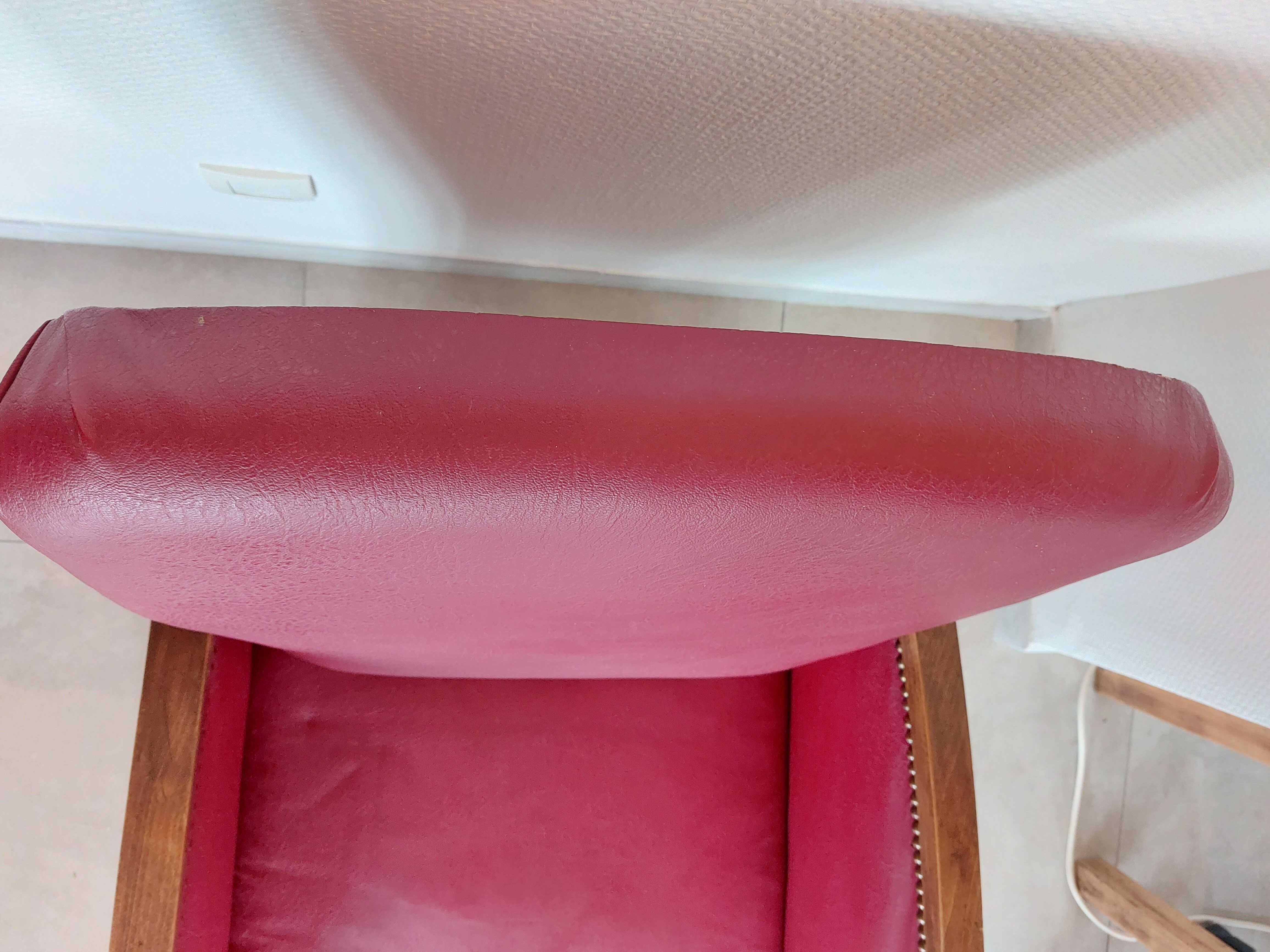 Raspberry red art deco armchair