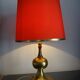 Gold table lamp design Barbier tulip 1970 designer