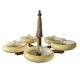 Art Deco Chandelier with 5 Arms and Round Shades from the 1930s