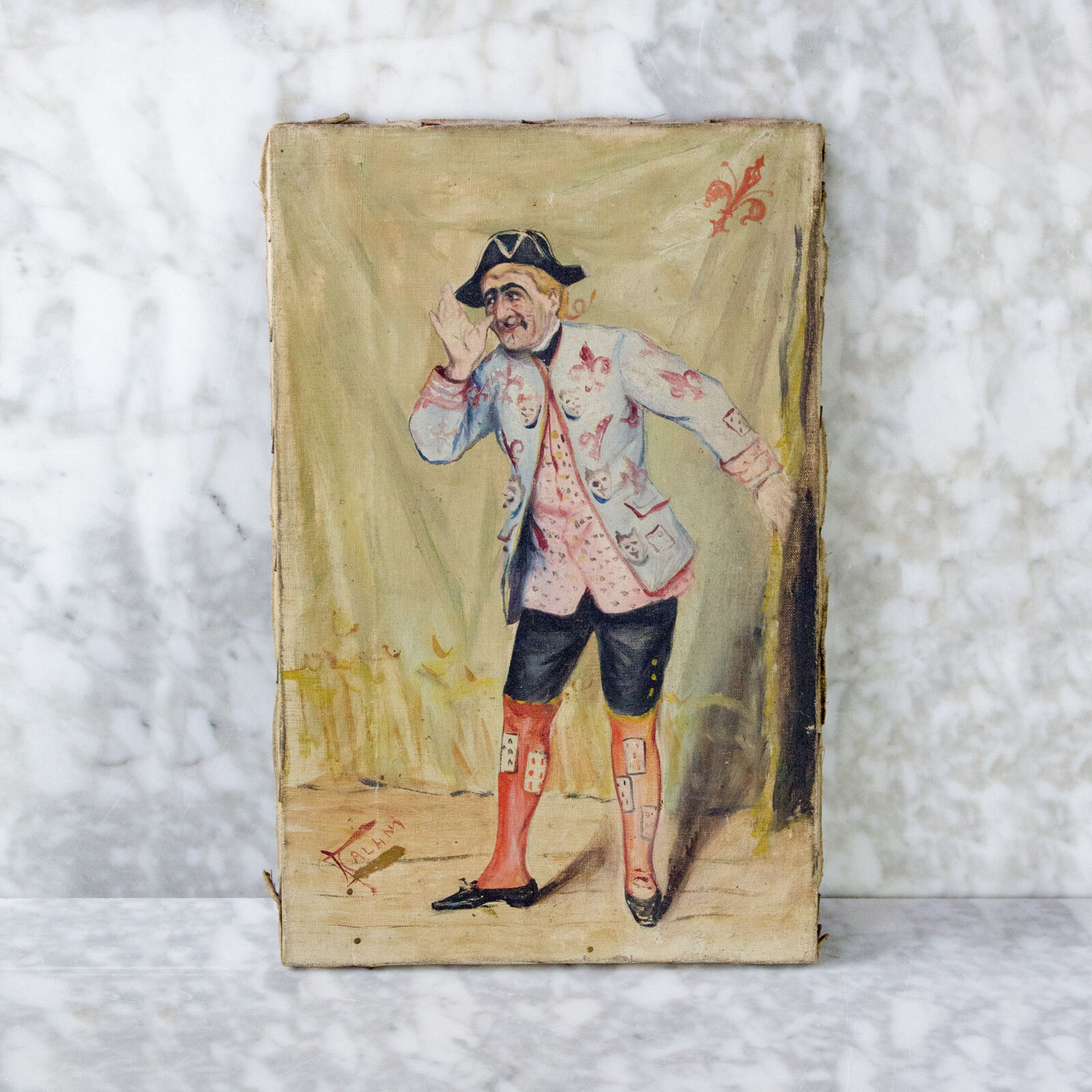 Oil painting of a jester