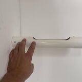 Vintage white lacquered metal tubular wall light, France 1970s