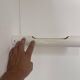 Vintage white lacquered metal tubular wall light, France 1970s