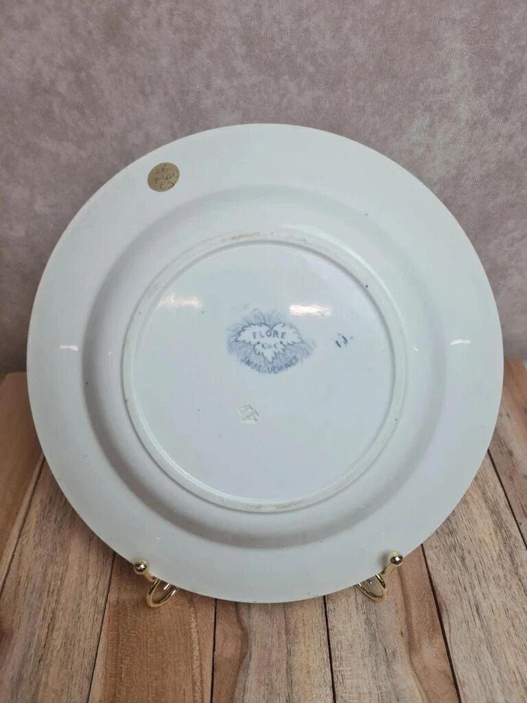 Assiette creuse ancienne Sarreguemines modèle Flore