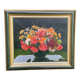 Old painting on canvas with Frey green and gold frame 58x51cm