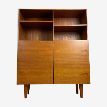 Large vintage Scandinavian teak bookcase, 60s