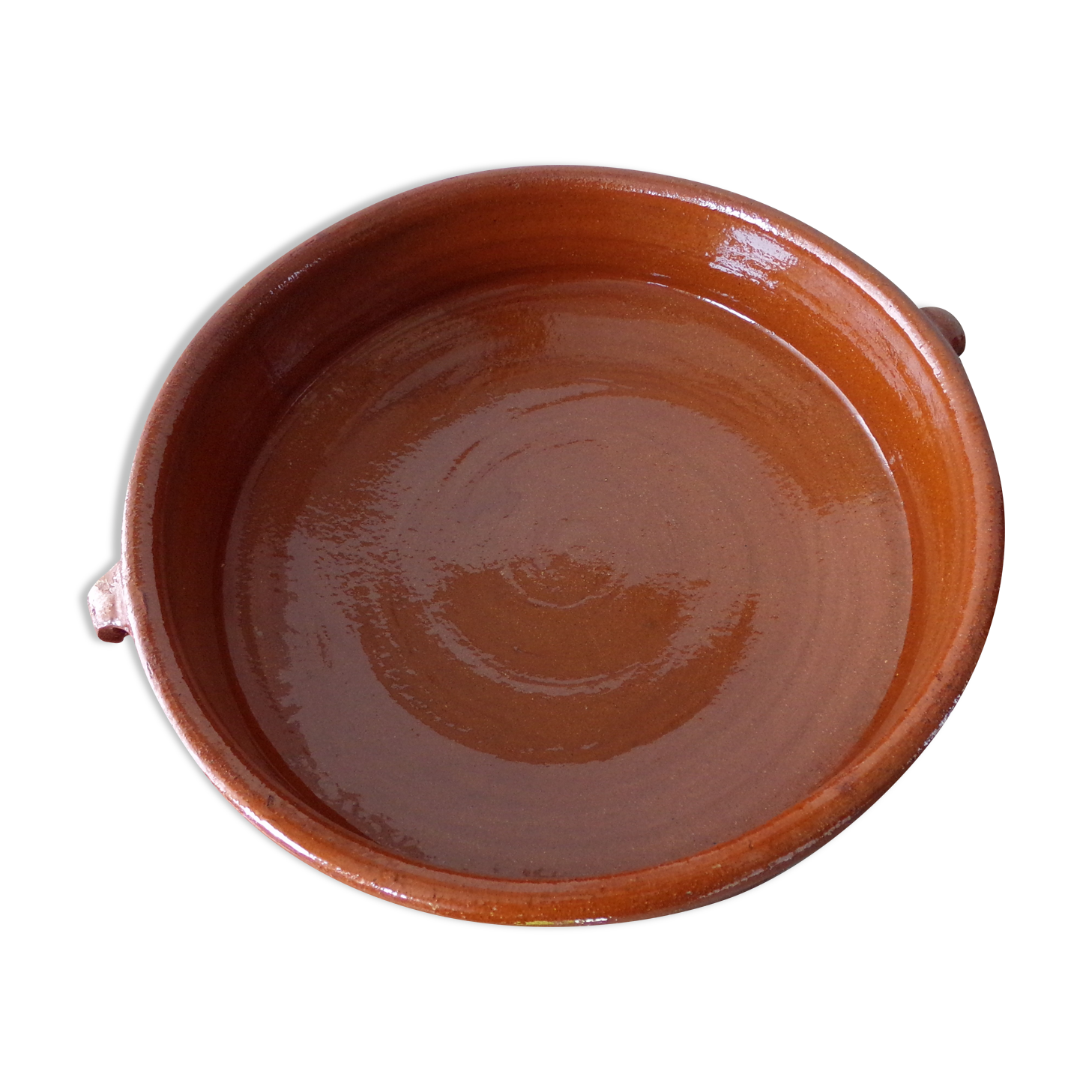 Antique dish in glazed terracotta