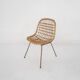 Vintage rattan and metal dining chair
