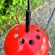Orange metal eye ball pendant light by LITA vintage 1970