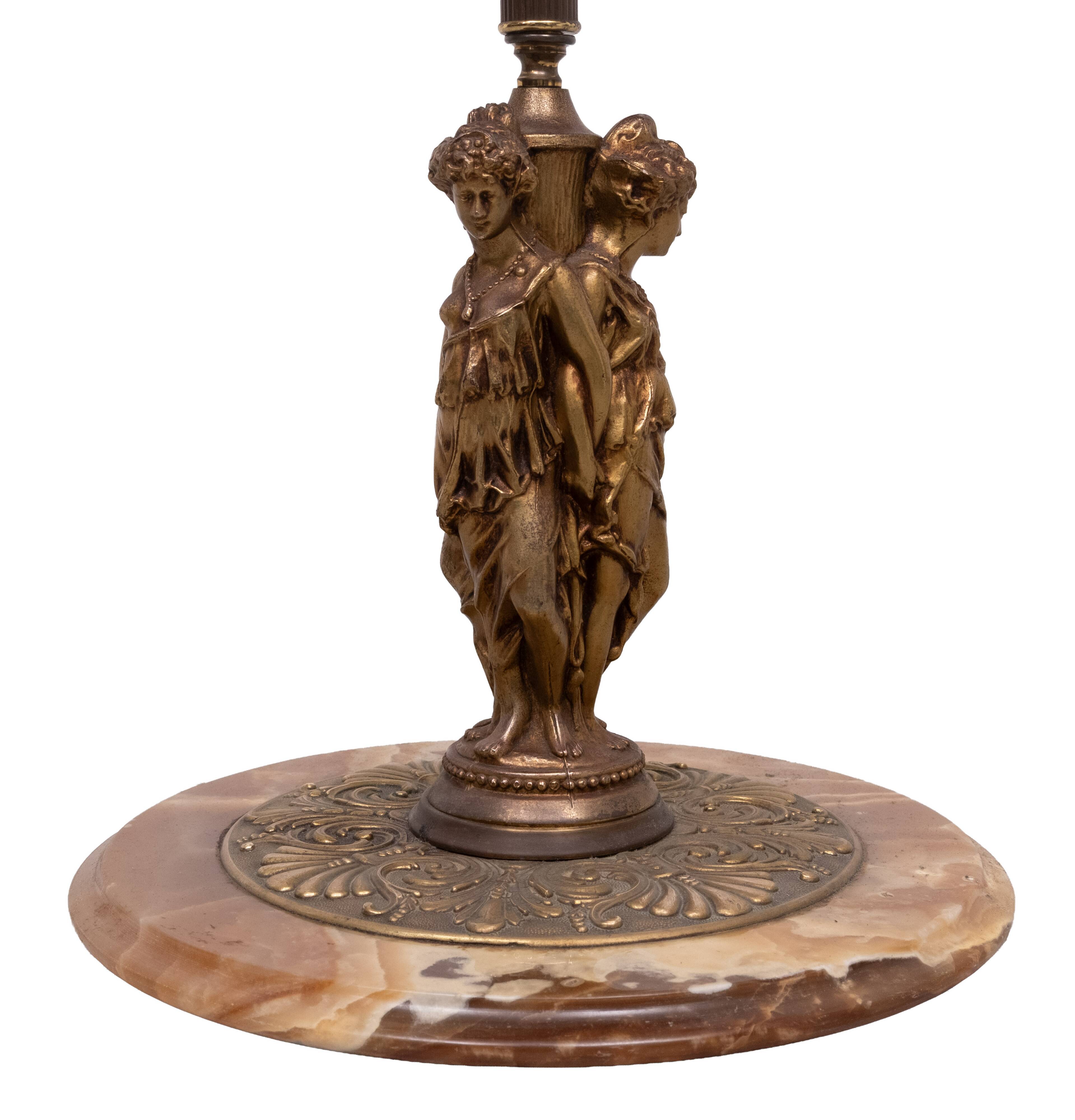 Deknudt Onyx Floor lamp with side Table 1970s Belgium