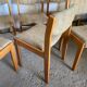 Set of 6 vintage Scandinavian chairs in wood and wool fabric an60